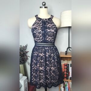 By & By Lace Dress Navy Blue Size 3